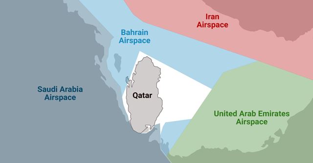 영공 차단된 카타르항공